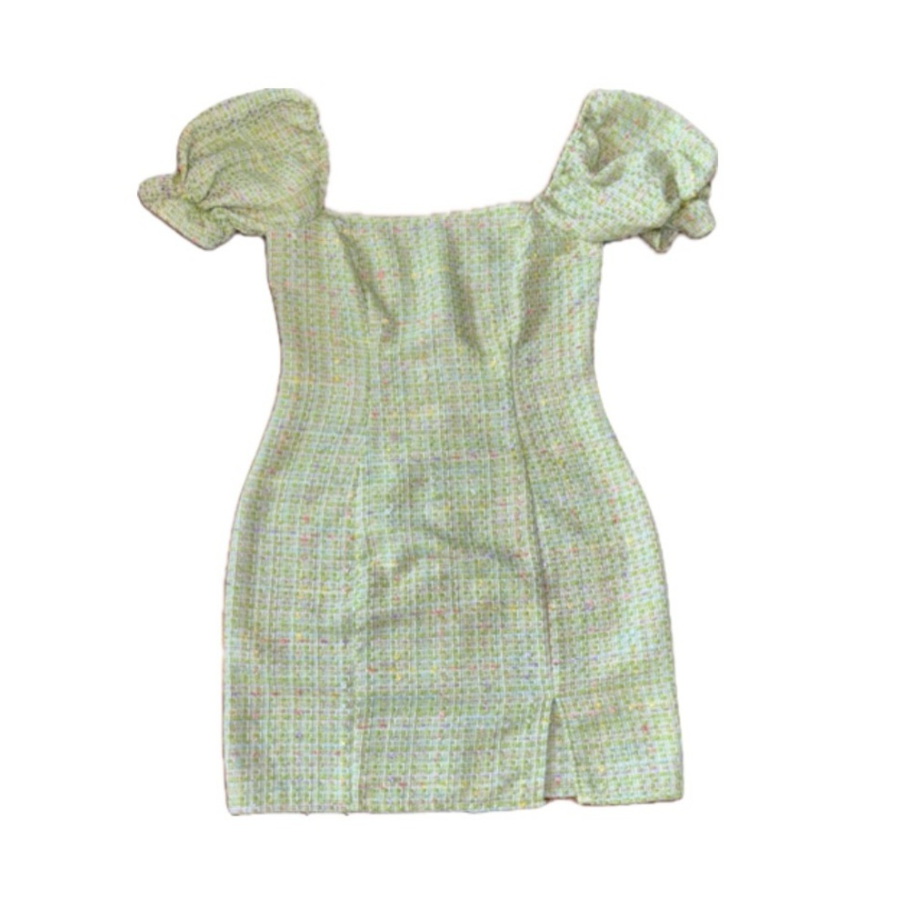 green plaid dress
